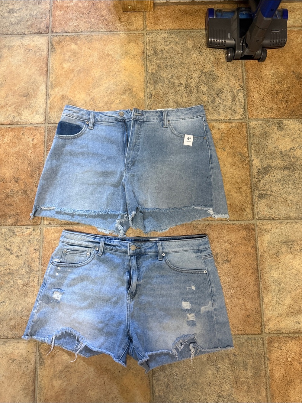 Time and Tru Light Blue Distressed Denim size 14 shorts